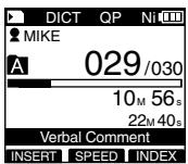 OLYMPUS DS'5500 - Appuyez sur la touche l ou et maintenez-la enfoncée pendant la lecture d'un fichier. - 1