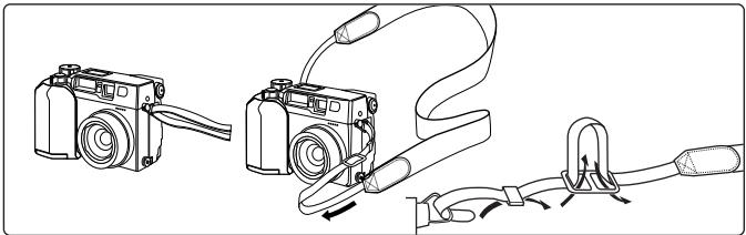 OLYMPUS C-3030 ZOOM - Attaching the strap - 1