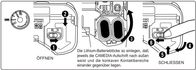 OLYMPUS C-3030 ZOOM - Einlegen der Batterien - 1