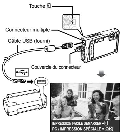 OLYMPUS Μ TOUGH-8000 - Allumez l'imprimante puis connectez-la à l'appareil photo. - 1