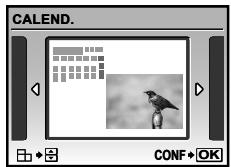 OLYMPUS Μ TOUGH-8000 - Ajouter un calendrier à une photo [CALEND.] - 1