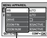 OLYMPUS Μ TOUGH-8000 - Utiliser le menu - 10