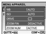 OLYMPUS Μ TOUGH-8000 - Utiliser le menu - 19