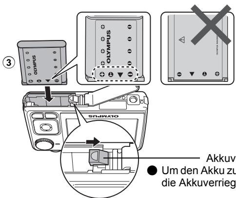 OLYMPUS X820 - b. Setzen Sie den Akku und eine xD-Picture Card (optional) ein. - 2