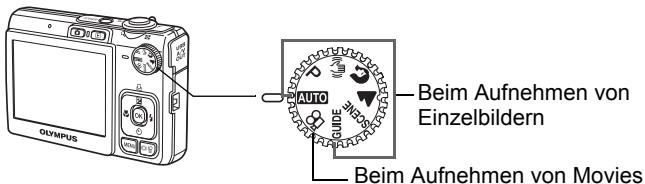 OLYMPUS X820 - a. Die Programmwahlscheibe auf AUTO stellen. - 1