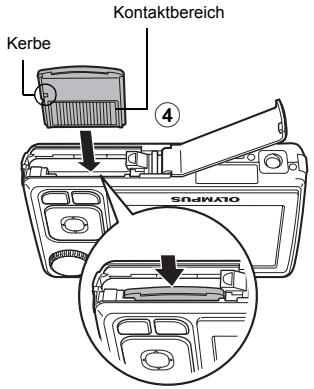 OLYMPUS X820 - b. Setzen Sie den Akku und eine xD-Picture Card (optional) ein. - 3