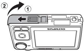 OLYMPUS X820 - b. BcTaBbTe aKKymyIaTOp n KapTy xd-Picture Card (dONOJIHnTeJIbHo). - 1