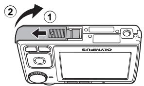 OLYMPUS X820 - b. Insert the battery and an xD-Picture Card (optional). - 1