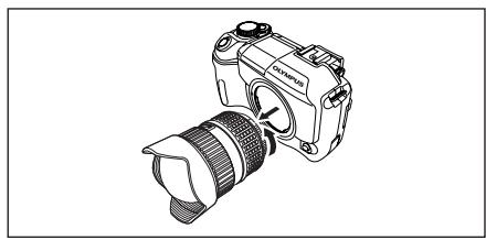 OLYMPUS PPO-E04 - 1) Bei Gebrauch des ZUIKO DIGITAL ED 7-14 mm-Fischaugenobjektivs - 1
