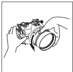 OLYMPUS PPO-E04 - 2) Wenn PPO-E04 zusammen mit dem Zwischenring PER-E02 kombiniert wird (Bei Gebrauch des ZUIKO DIGITAL ED 7-14 mm-Fischaugenobjektivs) - 4