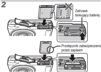 OLYMPUS VR-325 - Wkladanie baterii i karty pamieci SD/SDHC (sprzedawana oddzielnie) - 2