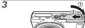 OLYMPUS VR-325 - Introducerea accumulatorului.si a cardului de memorie SD/SDHC (comercializat separat) - 3