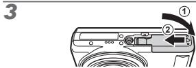 OLYMPUS VR-325 - Sette inn batteriet og SD/SDHC-minnekortet (selges separat) - 3
