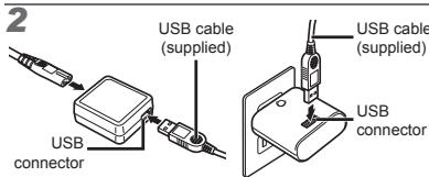 OLYMPUS VR-325 - Charging the battery with the supplied USB-AC adapter - 2