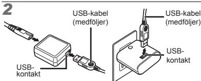 OLYMPUS VR-325 - Ladda batteriet med den medfoljande USB-natadaptern - 2