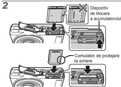 OLYMPUS VR-325 - Introducerea accumulatorului.si a cardului de memorie SD/SDHC (comercializat separat) - 2