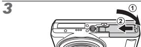 OLYMPUS VR-325 - Colocacion de la bateria y de la tarjeta de memoria SD/SDHC (vendida除去) - 3