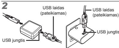 OLYMPUS VR-325 - Baterijos ikrovimas naudoant kartu tiekiami USB-KS adapterj - 3