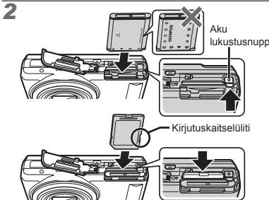 OLYMPUS VR-325 - Aku ja SD/SDHC-mälukaardi (määukse eraldi) paigaldamine - 2