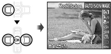 OLYMPUS KIT TG-320 - Réglez le mode de prise de vue sur SCN. - 1