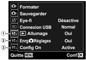 OLYMPUS KIT TG-320 - Menus des autres paramètres d'appareil photo - 1