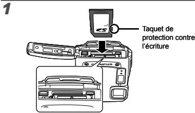 OLYMPUS KIT TG-320 - Insérer une carte mémoire SD/SDHC/SDXC ou une carte Eye-Fi (en vente dans le commerce) - 1