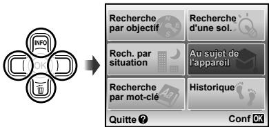 OLYMPUS KIT TG-320 - Utilisez △▽◀▷ pour sélectionner l'option de votre choix et appuyez sur la touche Ⓞ. - 1