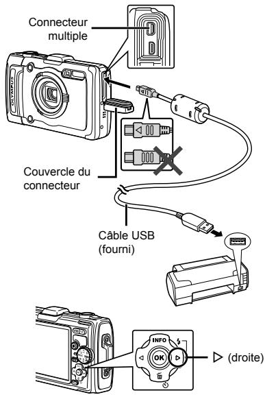 OLYMPUS TG-2 - Allumez l'imprimante puis connectez-la à l'appareil photo. - 1