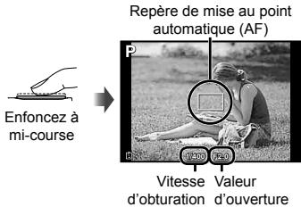 OLYMPUS TG-2 - Enforcez le déclencheur à mi-course pour faire la mise au point sur le sujet. - 1