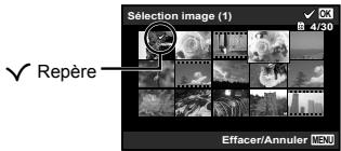 OLYMPUS TG-2 - Pour sélectionner et effacer les photos une par une [Sélection image] - 1