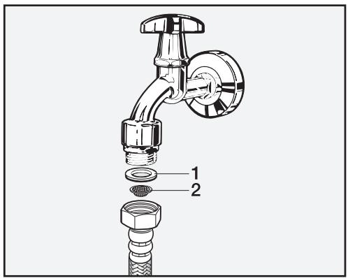 MIELE WT 2780 WPM - Nettoyage du filtre du tuyau d'arrivée d'eau - 1