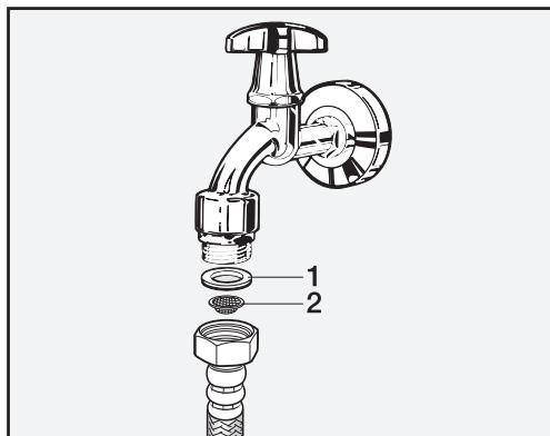 MIELE WDA 200 - Nettoyer le filtre d'arrivée d'eau - 1