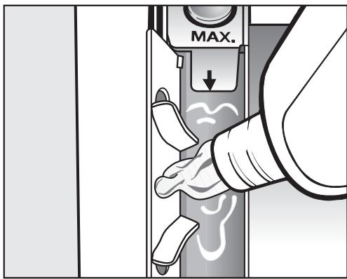 MIELE WDA 111 - Ajout d'adoucissant, de produit d'apprêt ou d'amidon liquide à la fin du programme de lavage - 1