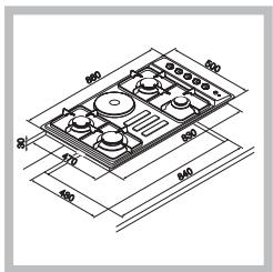 INDESIT PI950ASIX - Fitting the hob above a furniture unit - 1