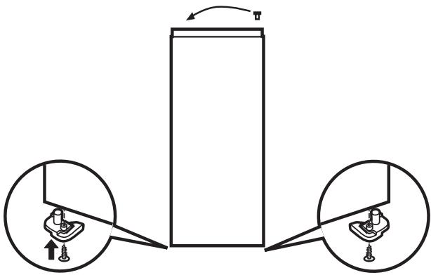 Diagram showing a container with rotating arm and two circular insets illustrating mechanical components or positioning.