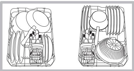 INDESIT DSG573,  DSG573NX,  DSG 573 - Ejemplos de carga del cesto inferior - 1