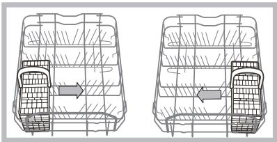 INDESIT DSG573NX - Exemplos de posicionamento do cesto dos talheres. - 1