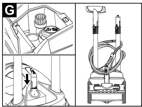 Technical diagram showing engine components and valve assembly with labeled parts and directional arrows