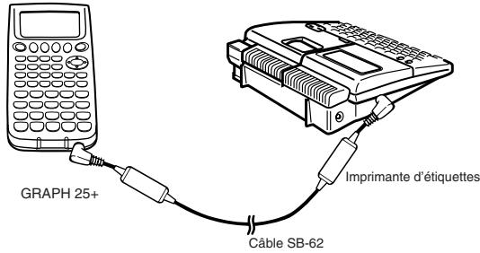 CASIO GRAPH 25 - - Pour raccorder la calculatrice à une imprimante d'étiquettes - 1