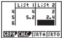 CASIO GRAPH 25 - ■ Introduction de données dans les listes - 2
