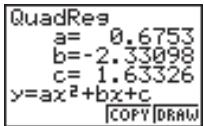CASIO GRAPH 25 - ■ Graphe de régression quadratique - 1