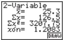 CASIO GRAPH 25 - ■ Affichage de résultats statistiques à variable double - 2