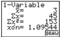CASIO GRAPH 25 - ■ Affichage de résultats statistiques à variable unique - 2