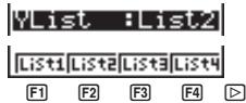 CASIO GRAPH 25 - - Pour sélectionner la liste de données de l'axe y (YList) - 1