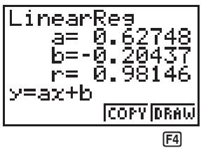 CASIO FX-6910AG - Graphe de régression linéaire - 3