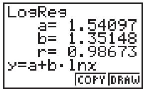CASIO FX-6910AG - Copie d'une formule de graphe de régression dans le mode de graphe - 1
