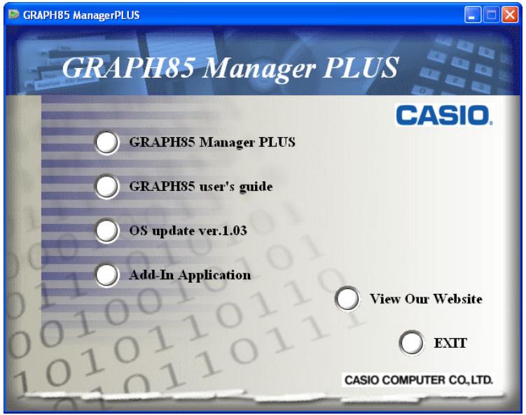 CASIO GRAPH85 MANAGER PLUS - Installer le GRAPH 85 Manager PLUS - 1