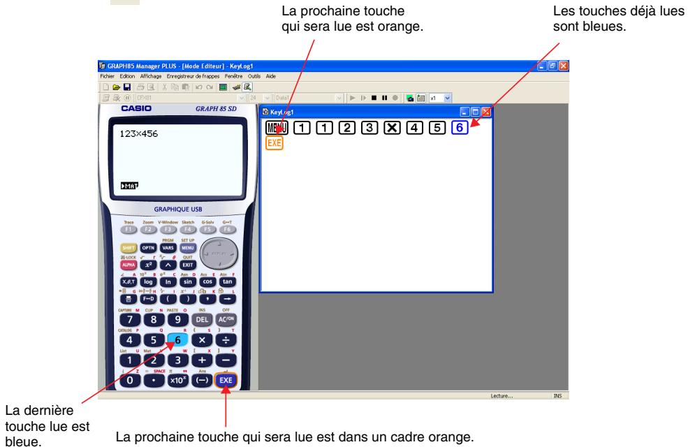 CASIO GRAPH85 MANAGER PLUS - Lire automatiquement les frappes enregistrées - 1