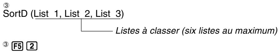 CASIO GRAPH 100 USB, GRAPH 100+ USB - ■ Utilisation des fonctions de classement de listes dans un programme - 2
