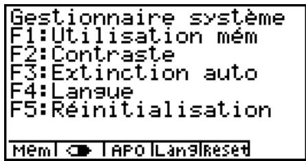 CASIO GRAPH 100 USB, GRAPH 100+ USB - 9-1 Utilisation du menu de réglages du système - 1